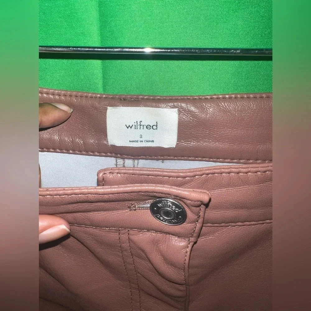 Wilfred Faux Leather Camel Pants size 8 - Picture 6 of 8